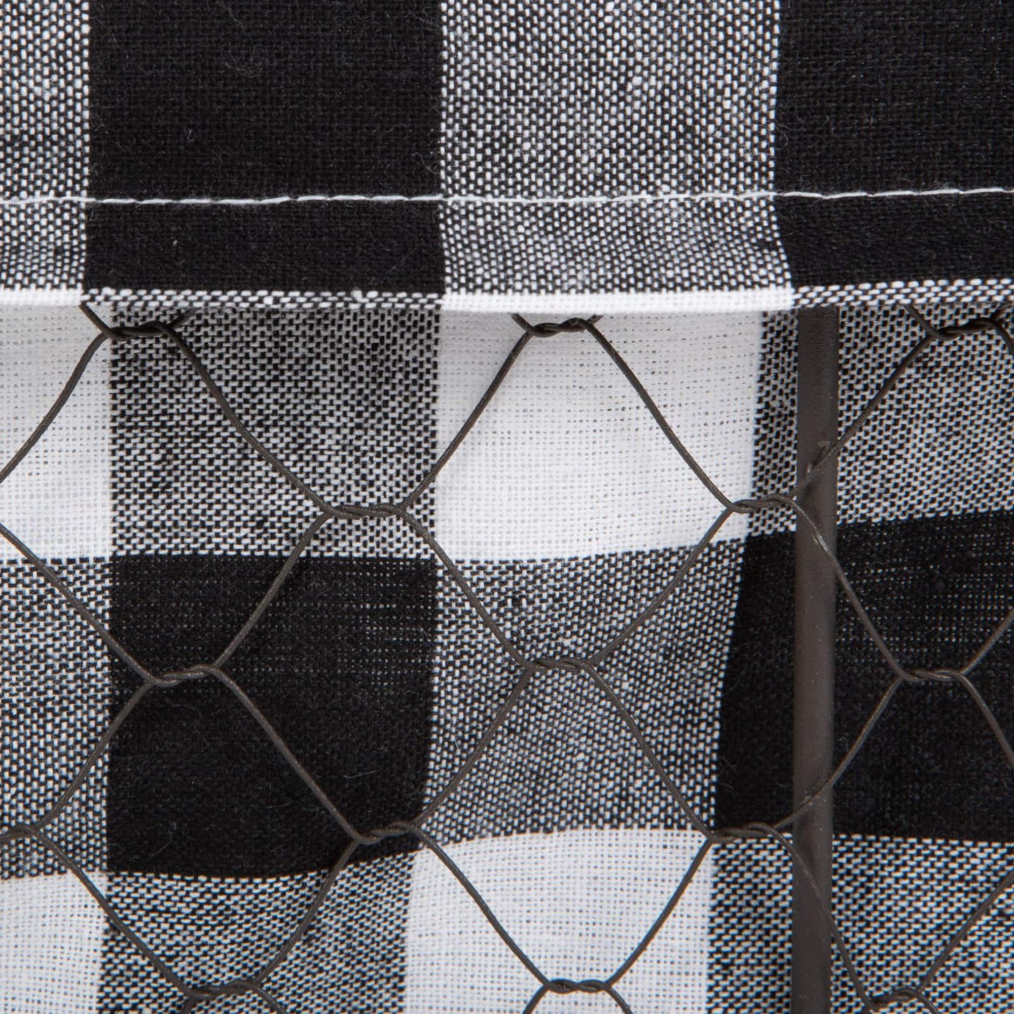 DII® Black & White Checkered Chicken Wire Basket Set